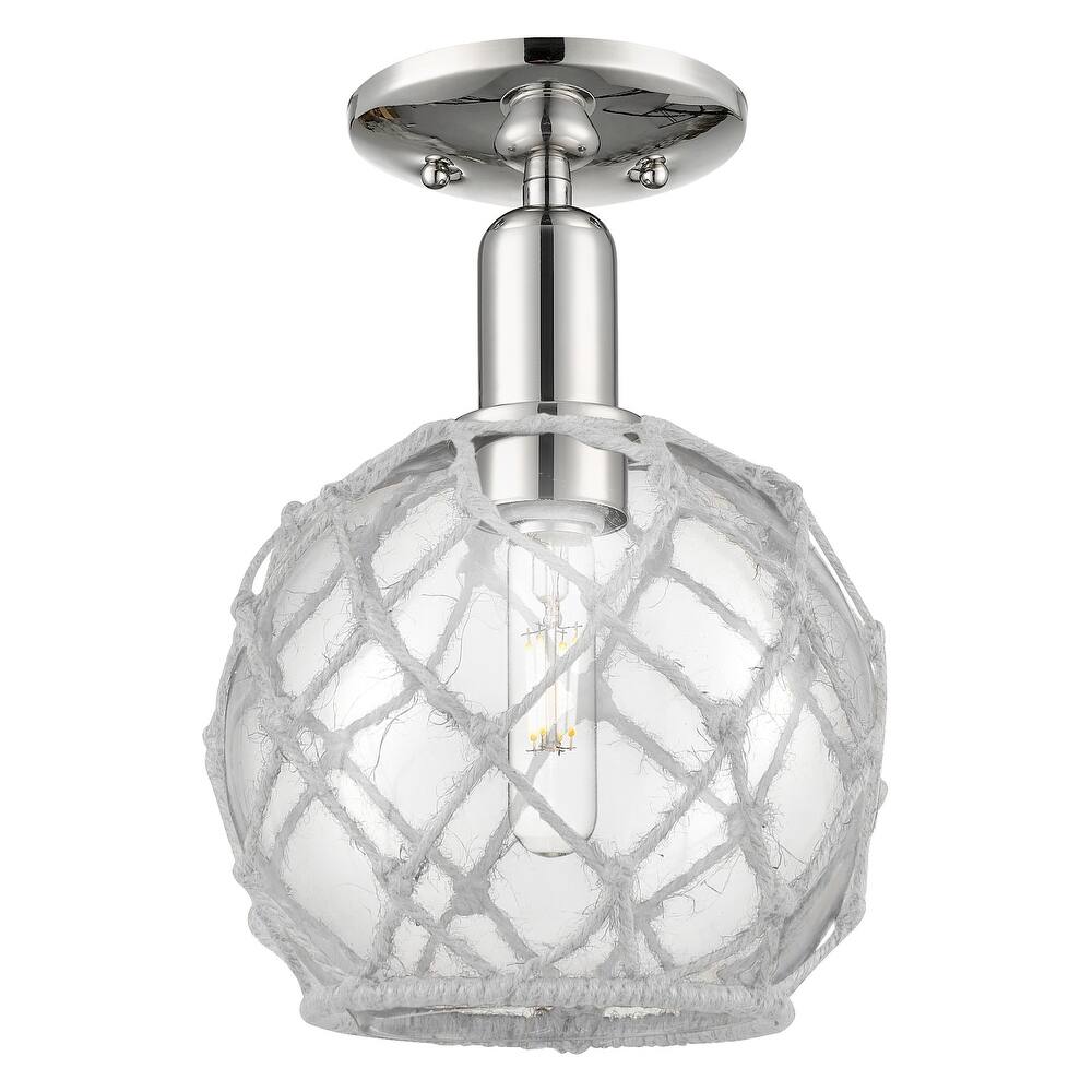Innovations Lighting 716-1C-12-8 Farmhouse Rope Semi-Flush Farmhouse