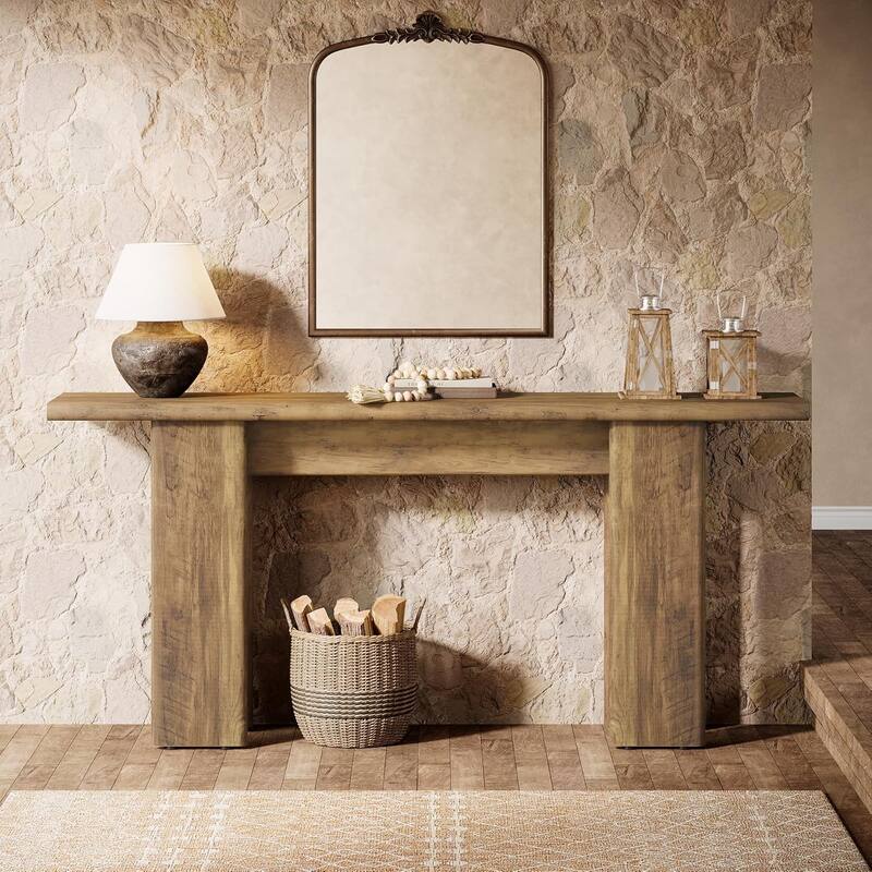 71" Extra Long Console Table for Entryway for Entry, Entrance, Hallway, Living Room, Narrow Long, Brown