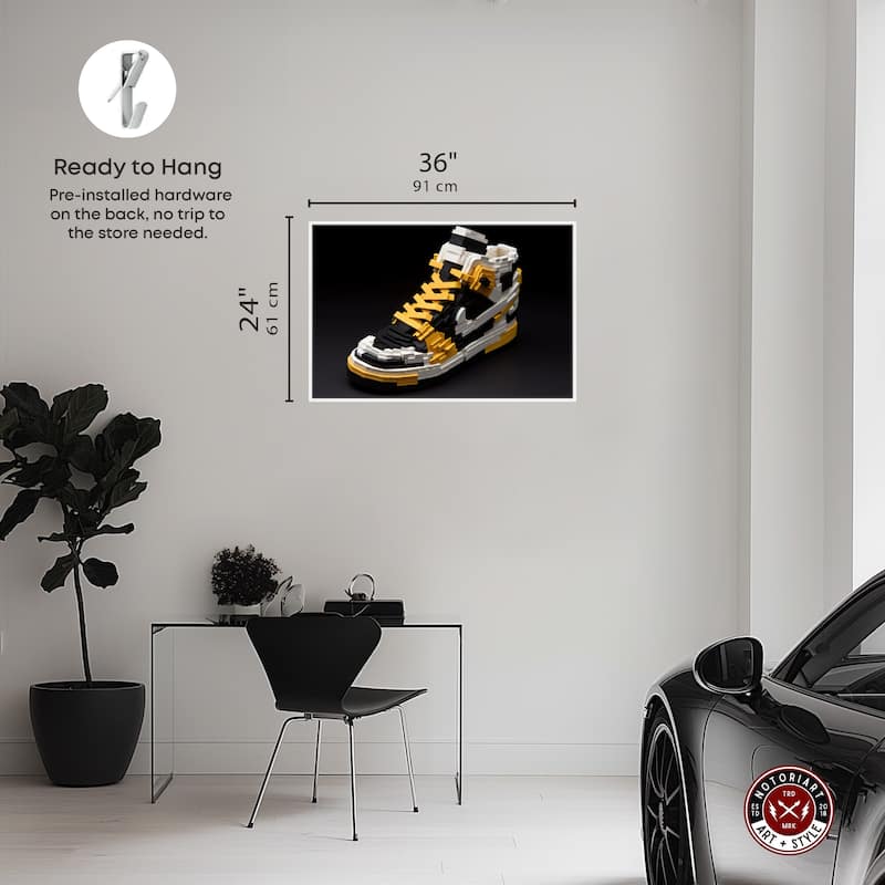 Notoriart Toy Sneaker Black Framed Sneaker 1 Piece Canvas Wall Art