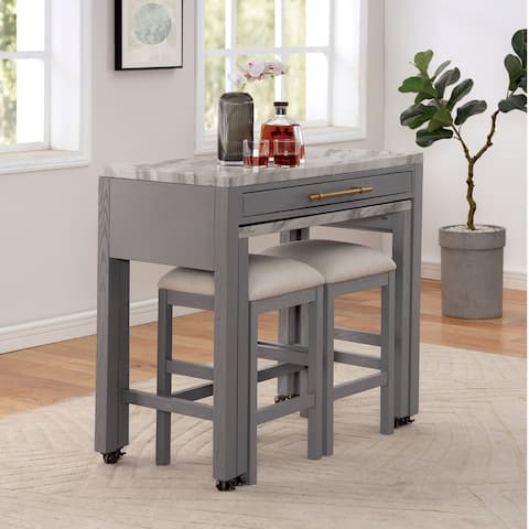 Furniture of America Delware Grey 39" Rectangle Counter Dining Table