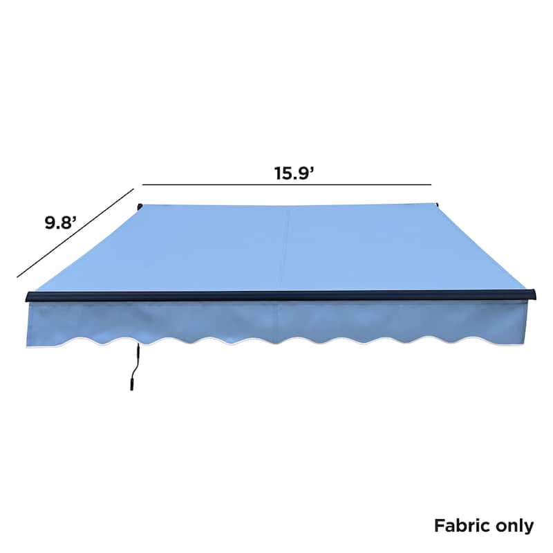 ALEKO Fabric Replacement for 16 x 10 feet Retractable Patio Awning Sky Blue