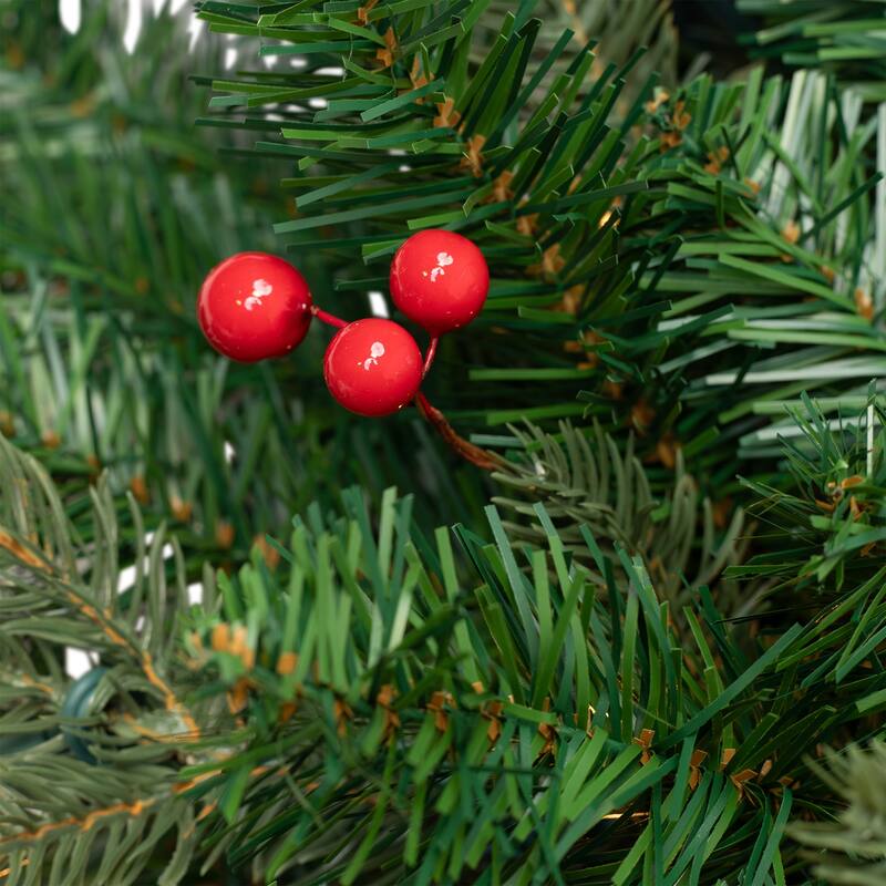 Real Touch™ Pre-Lit Mixed Noble Spruce Wreath - 24" - Clear Lights