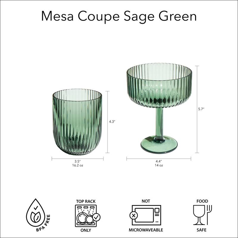 Abode Homewares Mesa Acrylic Stemless Wine Glass - 16.2 oz - Set of 6