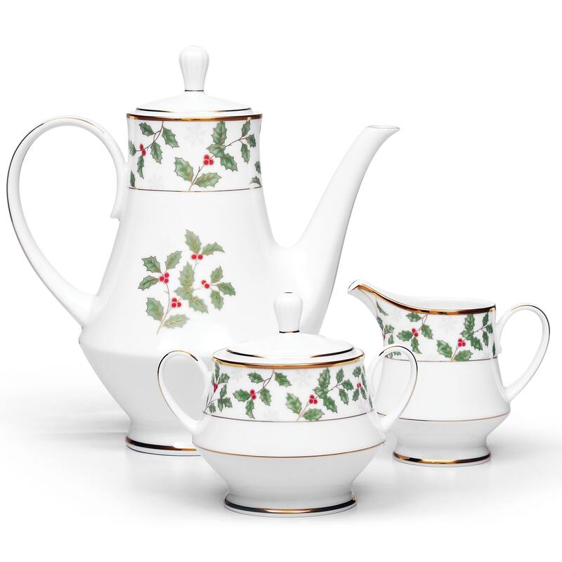 Noritake Holly & Berry Gold Coffee Server, 49 0z.