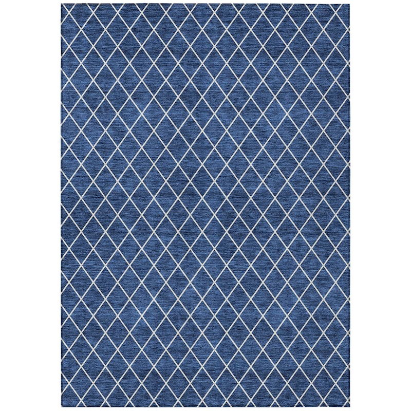 Machine Washable Indoor/ Outdoor Chantille Diamond Trellis Rug