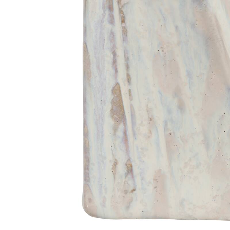 Decorative Vase - Ivory Ceramic Twist Design