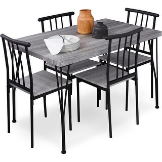 Modern 5-Piece Rectangular Dining Table Set with 4 Chairs for Kitchen ...