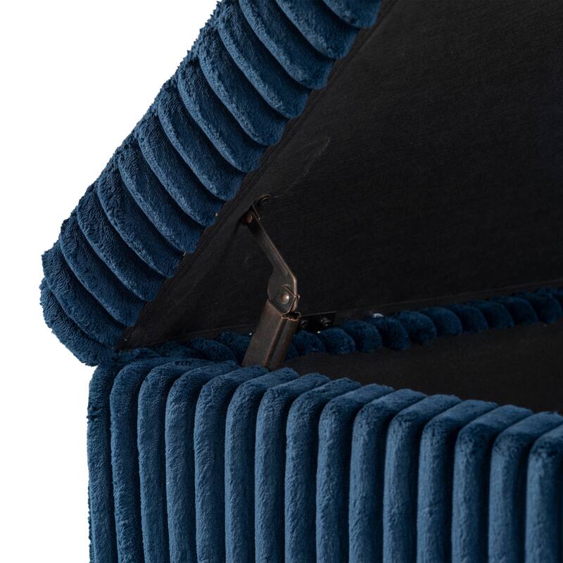 SAFAVIEH Couture Lynzie Plush Corduroy Storage Bench - 55"W x 21"D x 19"H
