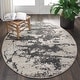 preview thumbnail 11 of 18, Nourison Maxell Modern Abstract Ombre Grey Ivory Area Rug 5'3" Round - Ivory/Grey - Runner/Round