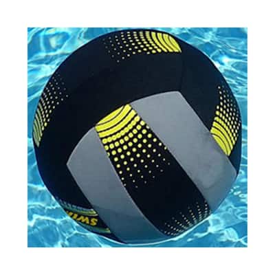 Neoprene Swimming Pool Volleyball - 7" - Black and Gray