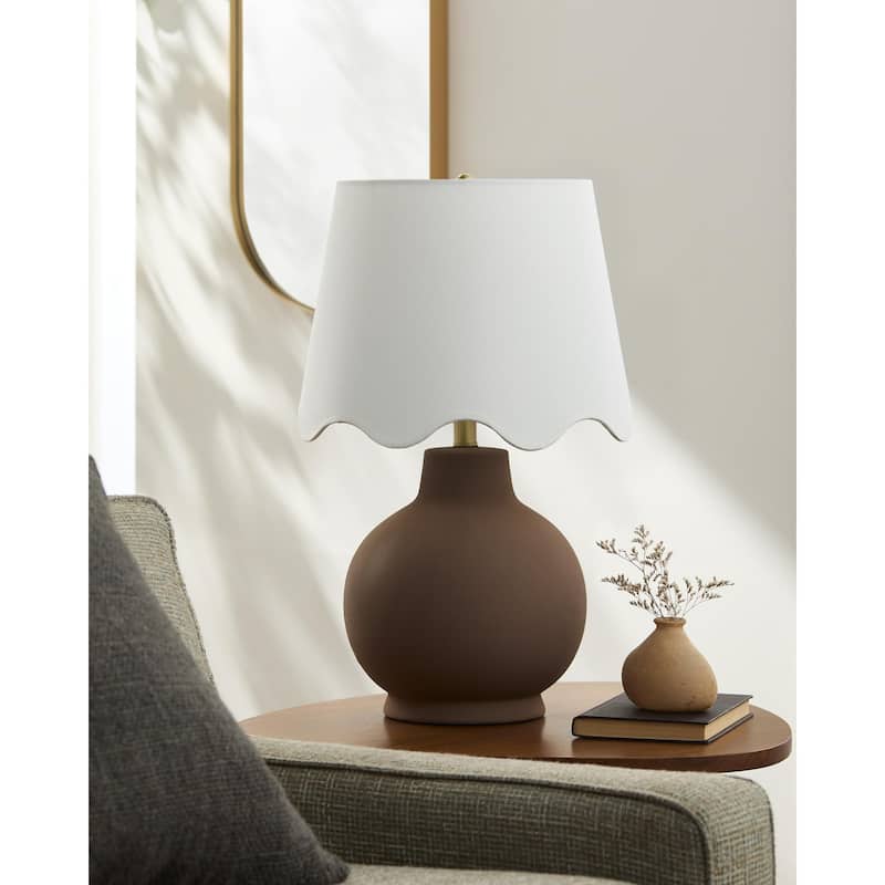 Livabliss Stella Diminuta Traditional Accent Table Lamp - Brown/White