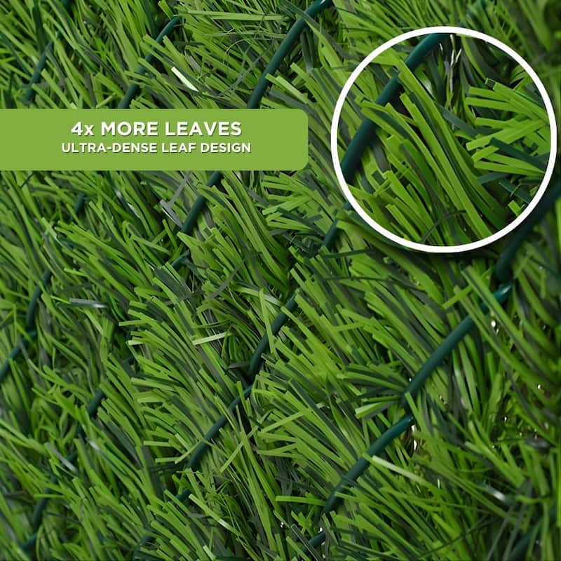 Premium PVC Conifer Hedge Slats for Chain Link Fence 6 ft (82 Pack)