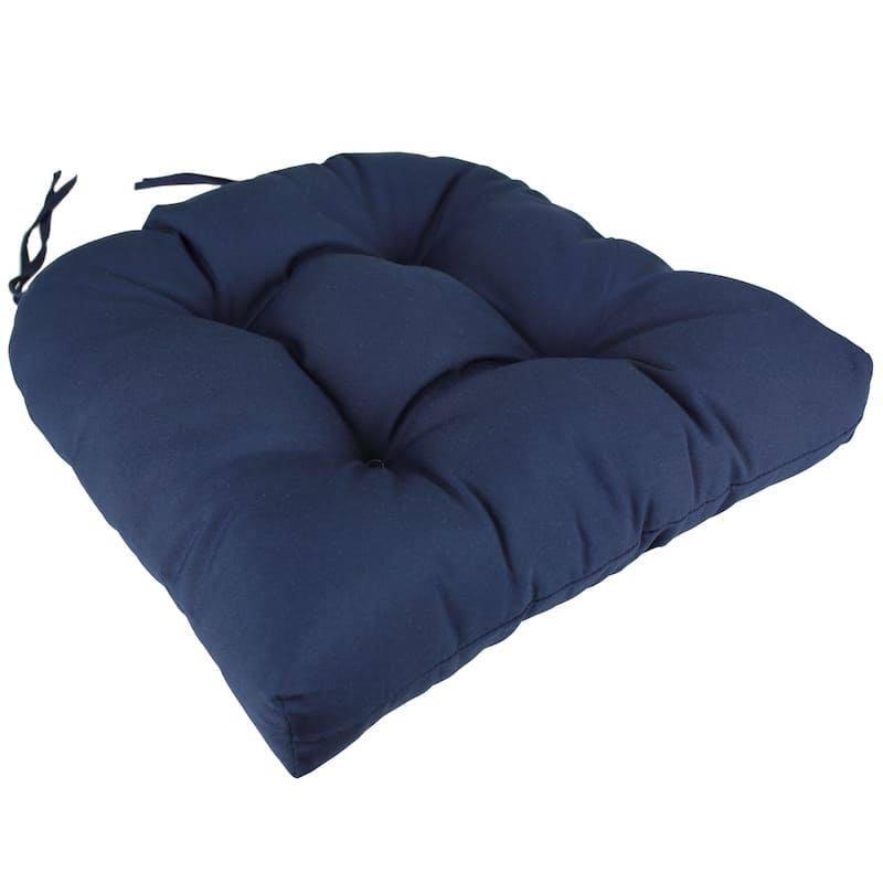 Indoor/Outdoor Plush Patio Seat Cushion - 20" x 20" x 3" - Navy