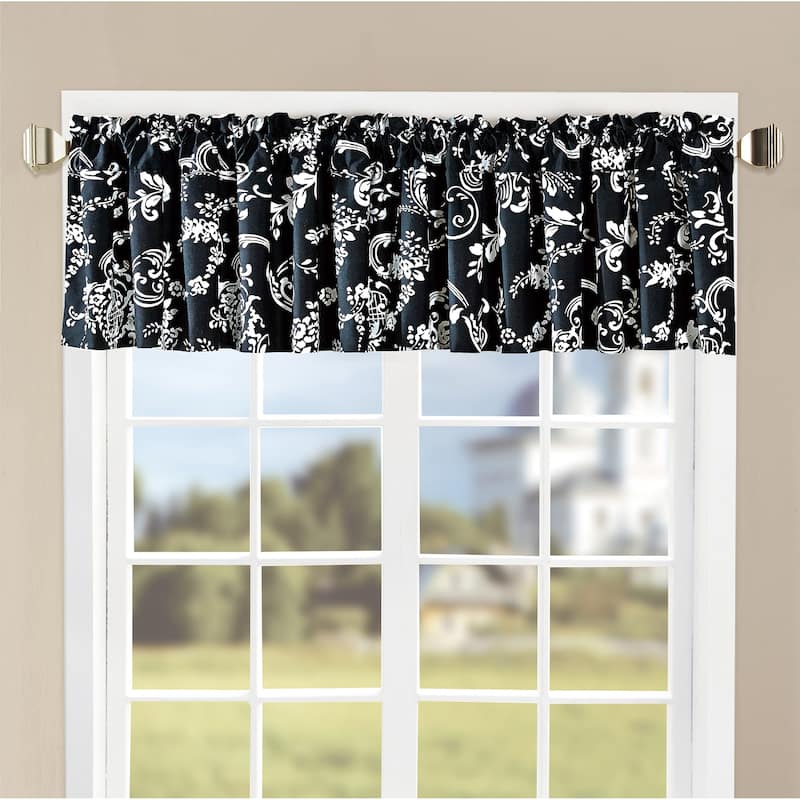 Serenta Printed LA Boheme Valance - 60" x 18" - 60" x 18" - Black