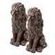 preview thumbnail 54 of 55, Glitzhome MGO Majestic Sitting Guardian Lion Statues Porch Sculpture Outdoor Indoor Set of 2