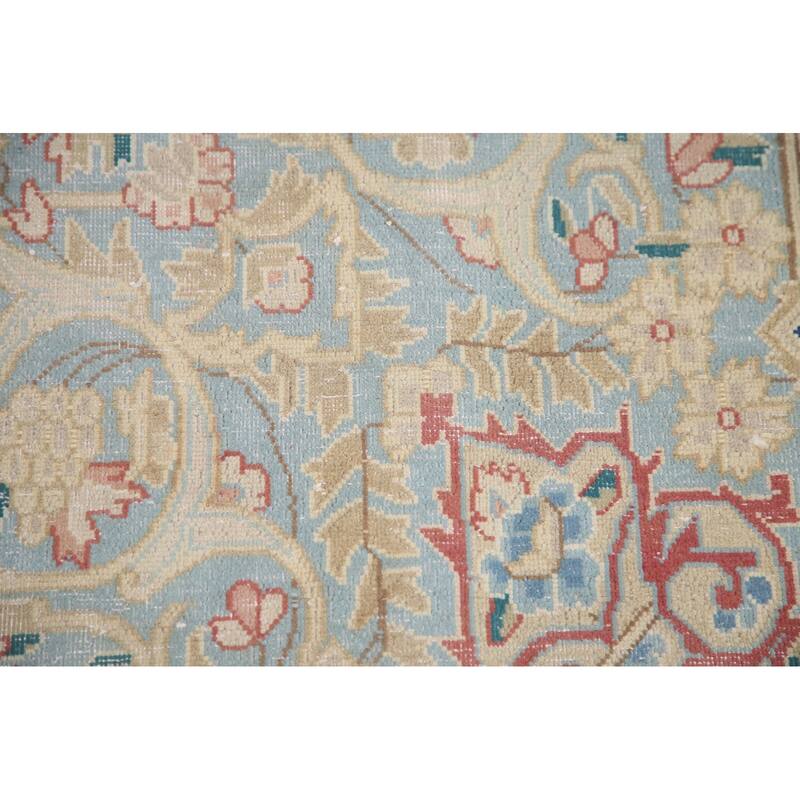 Hand Knotted Oriental 100% Wool Carpet Traditional Floral Pink Kerman Area Rug - 14' 0'' X 9' 11''