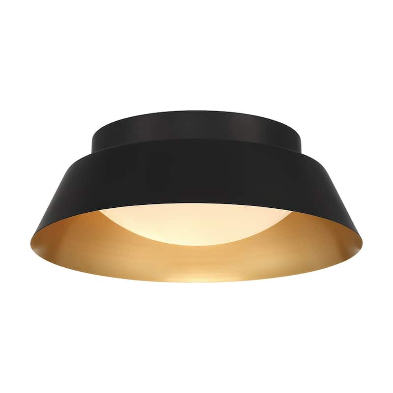 Bellevue CLCF55220 Donoven 2 Light 15" Wide Flush Mount Ceiling - Matte Black / Gold