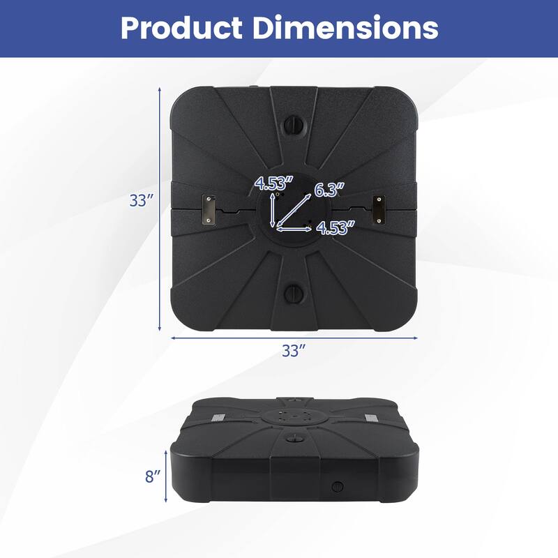Gymax 285 LBS Outdoor Cantilever Umbrella Base w/ Wheels for Garden