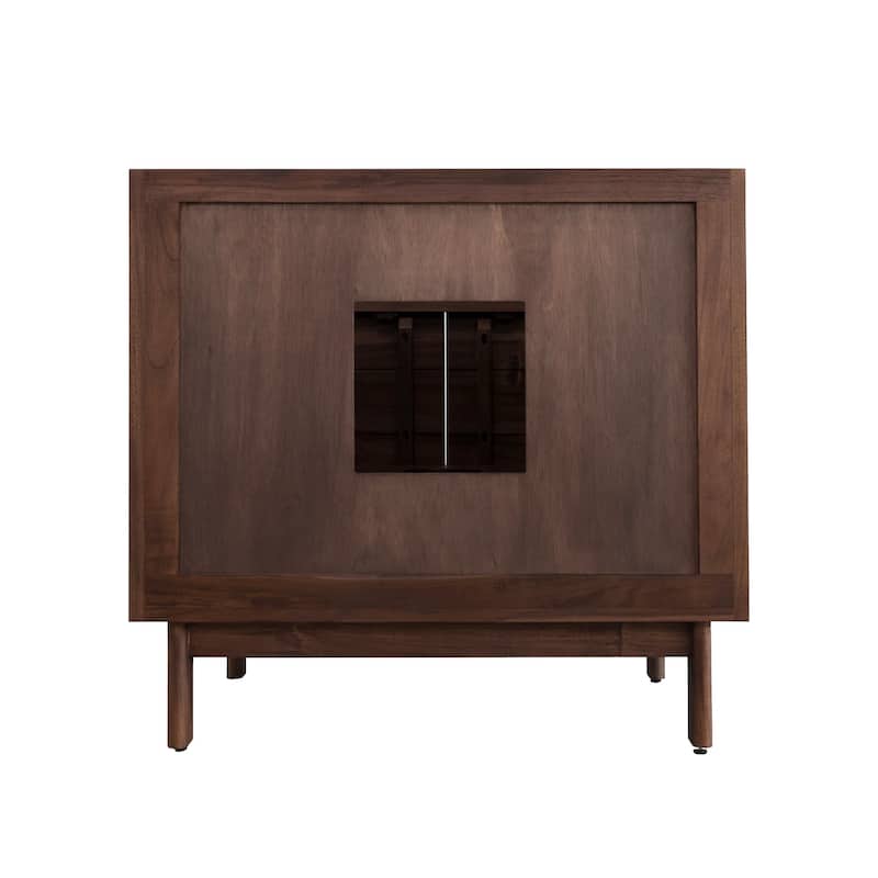 Avanity Carina Bathroom Vanity in Coffee Teak with Carrara White Marble Top