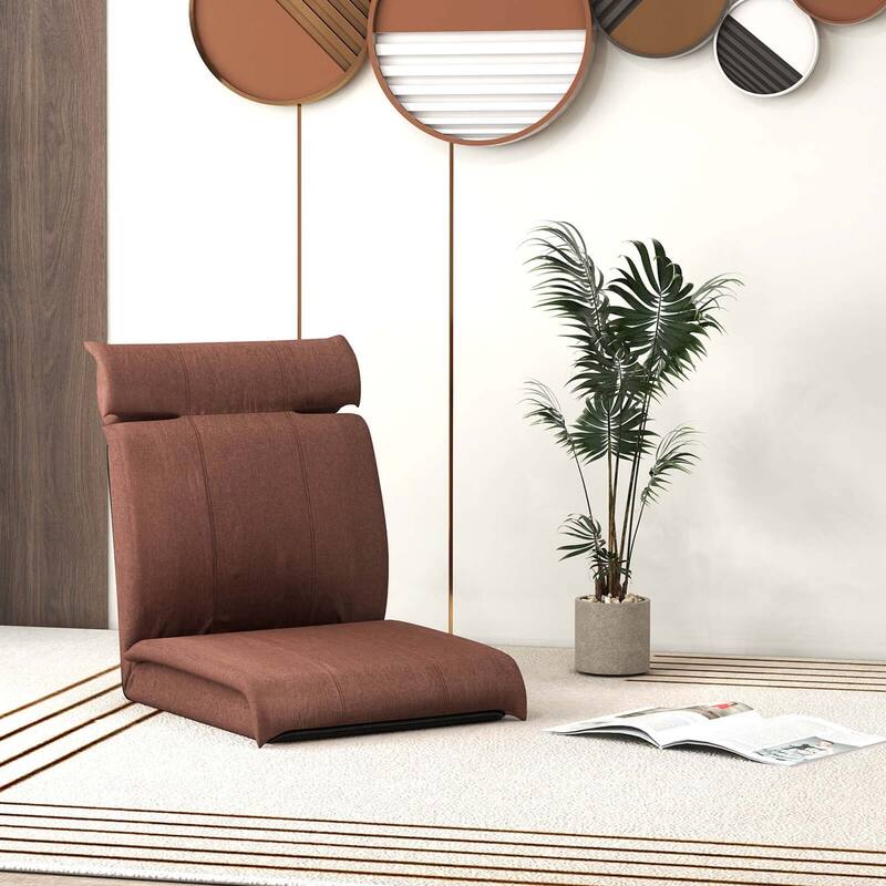 Costway Folding Floor Chair with 14-Poistion Adjustable Backrest - See Details
