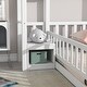 preview thumbnail 5 of 16, Twin Size House-Style Headboard Floor Bed with Built-in Stand, Guardrails, and Slats Support