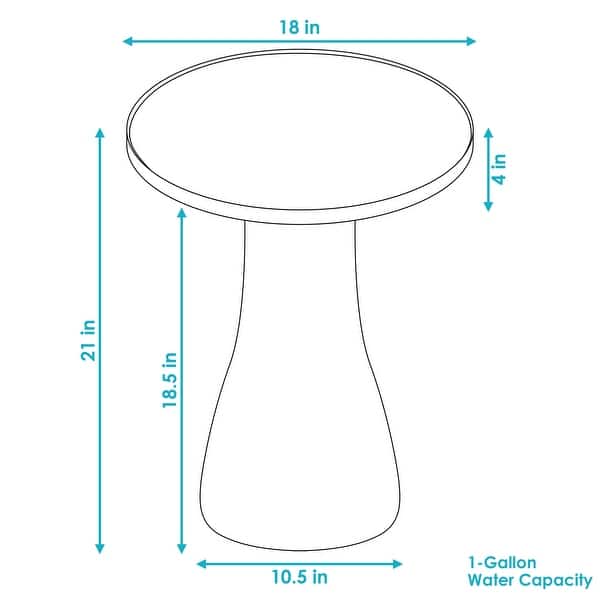 dimension image slide 1 of 2, Sunnydaze Duo-Tone Ceramic Bird Bath