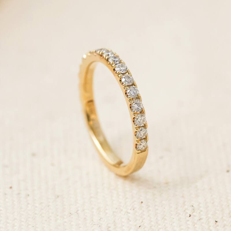 Kobelli Signature Collection Bold Series 0.5 Carat Lab Grown Diamond Solid 14k Gold Half Eternity Ring