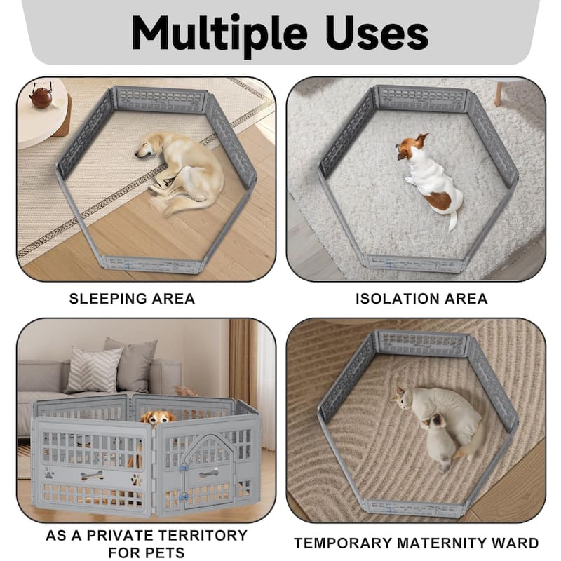 Dog Playpen For Puppy Small Dogs Keep Pets Secure Easy Assemble Easy Storing Customizable Non-Skid Rubber Feet