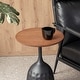 preview thumbnail 11 of 15, Glitzhome 22.25"H Metal Wine Bottle Shaped Accent Table With Wooden Top