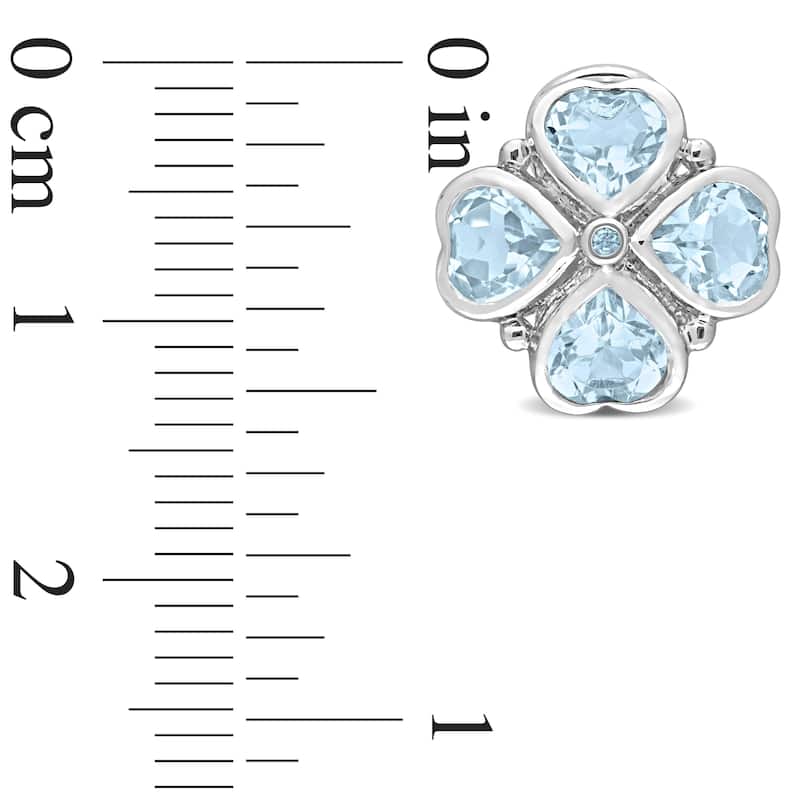 Miadora 4 2/5ct TGW Sky Blue Topaz Floral Clipback Earrings Sterling Silver