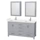 Option Gray / White Cultured Marble Top / Brushed Chrome