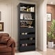 preview thumbnail 2 of 34, 80'' H x 21.3'' W Wood Standard Bookcase with 4 Drawers,Morden Freestanding Storage and Display Bookshelf Black
