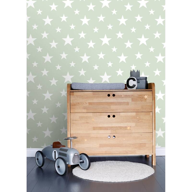 Chesapeake Amira Sage Stars Wallpaper - 20.9 x 396 x 0.025