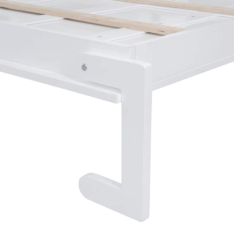 Space-Saving Queen Size Murphy Bed with Integrated Cabinets and Storage, White