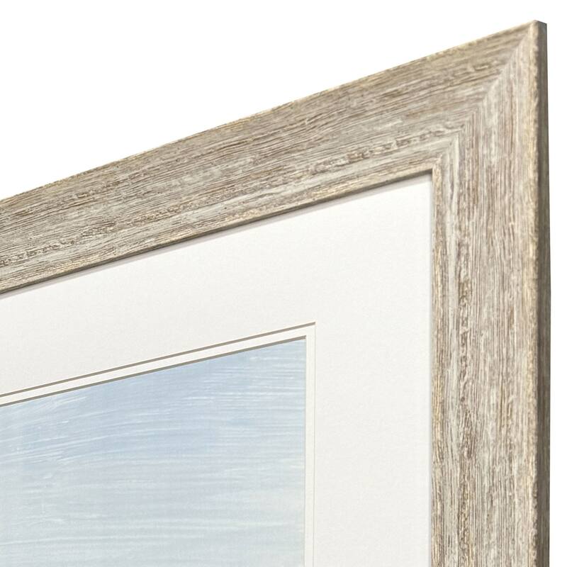 HomeRoots Set Of Two Beach Landscape Distressed White Framed Wall Art