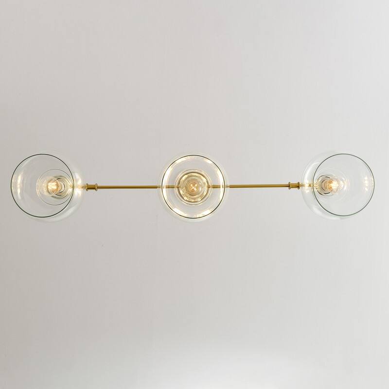 Modern Brass Chandelier Kitchen Island Pendant Light with Glass Shades