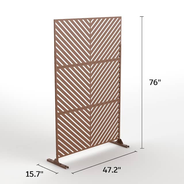 Fency Metal Privacy Screen Free Standing Parallel Lines Overstock