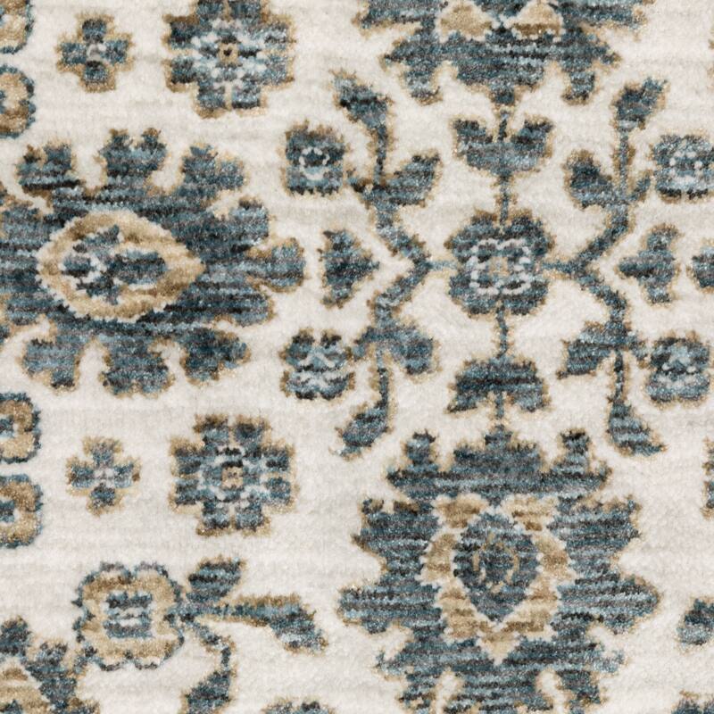 Style Haven Estella Floral Oriental Ivory/ Blue Area Rug