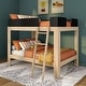 preview thumbnail 4 of 24, Mid-Century Modern Full over Full Bunk Bed Blonde/Black