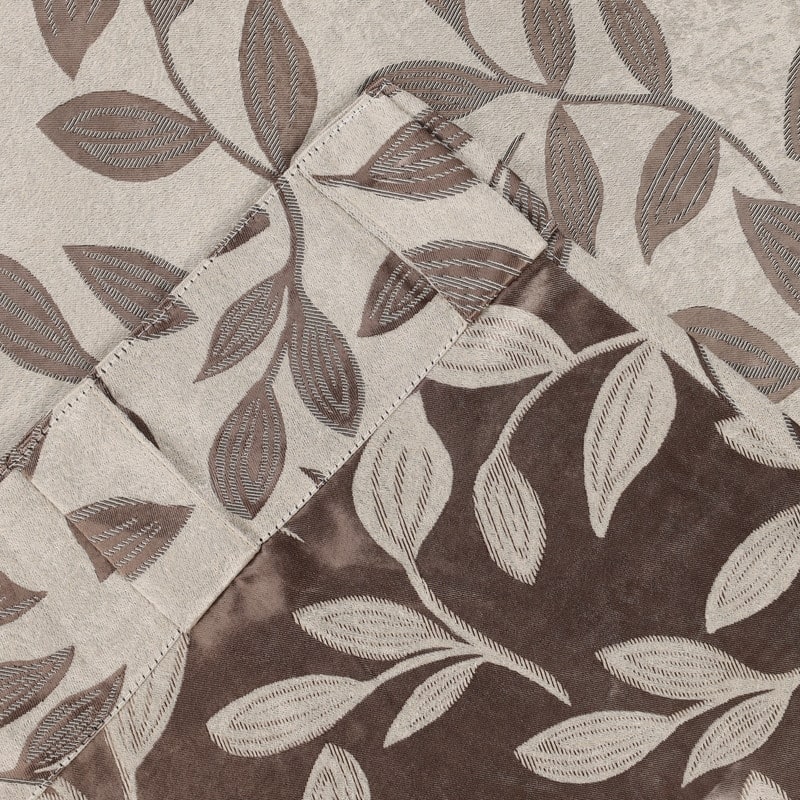 Superior Leaves Machine Washable Room Darkening Curtains with Back Tabs, Set of 2