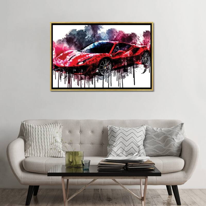 iCanvas "2018 Ferrari 488 Pista" by Sissy Angelastro Framed Canvas Print