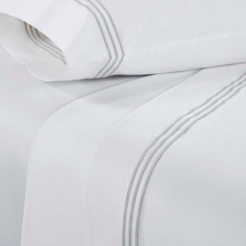 Superior Brandon Cotton Three-Line Embroidered Bed Sheet Set