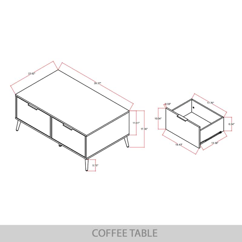 CraftPorch Contemporary Coffee Table