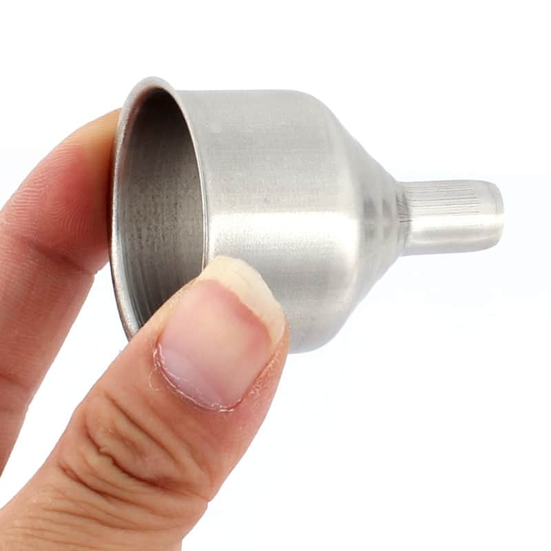 Stainless Steel Essential Oil Bottle Flask Transfer Mini Funnel 2pcs - Silver - 2" x 1.5"(H*Max.D)