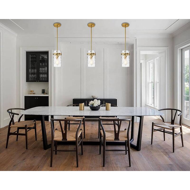 1 Pack dining room light gold pendant light glass, metal island lights