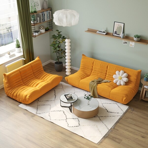 Sponge Lazy Sofa Set Teddy Fabric Floor Couch - Bed Bath & Beyond