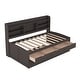 preview thumbnail 11 of 11, Twin Size Wooden Captain Bed with Built-in Bookshelves, Trundle and 3-Storage Drawers, Space-Saving Design, Antique Grey