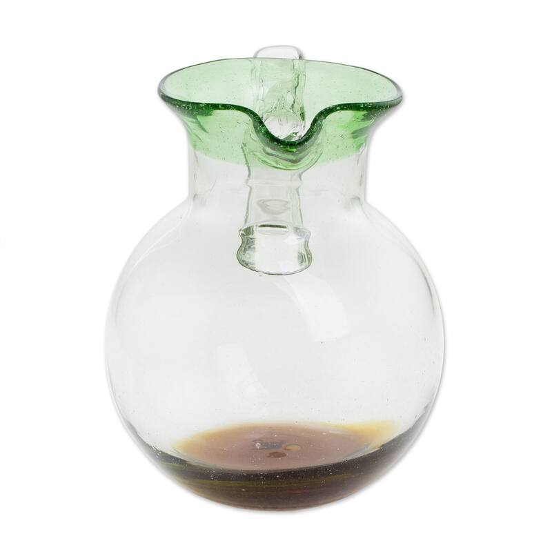 Novica Handmade Palm Beach Recycled Glass Pitcher