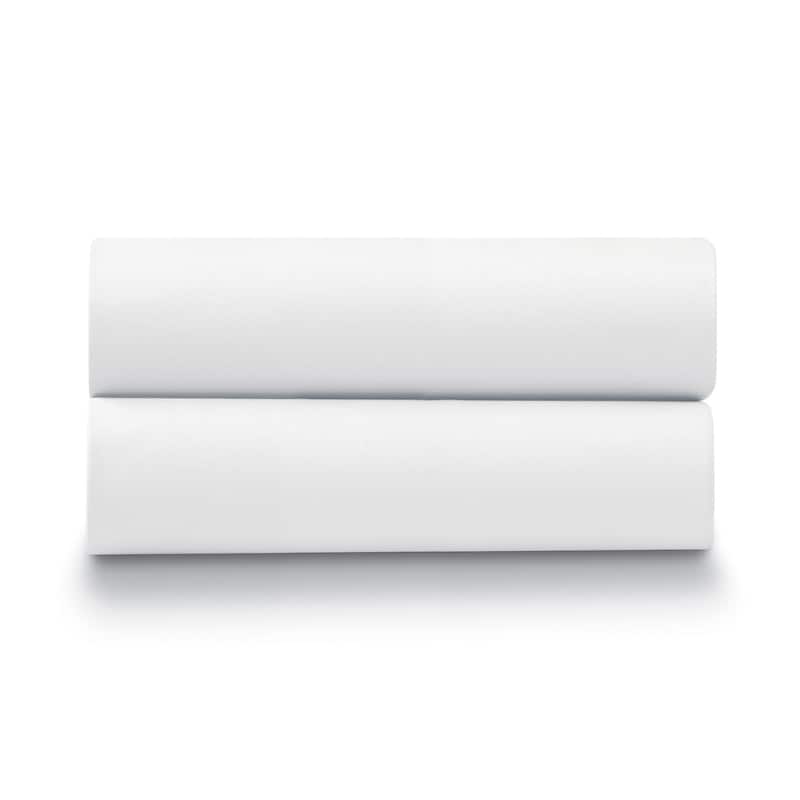 Ella Jayne 100% Cotton Percale Cool and Crisp Pillowcase Set - White - King
