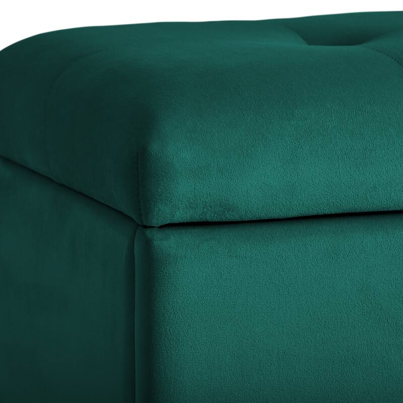 Velvet Storage Ottoman